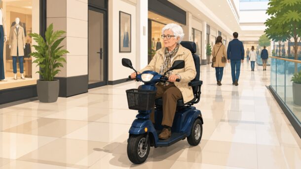 driewielscootmobiel binnen
